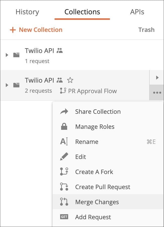 Merging in Postman