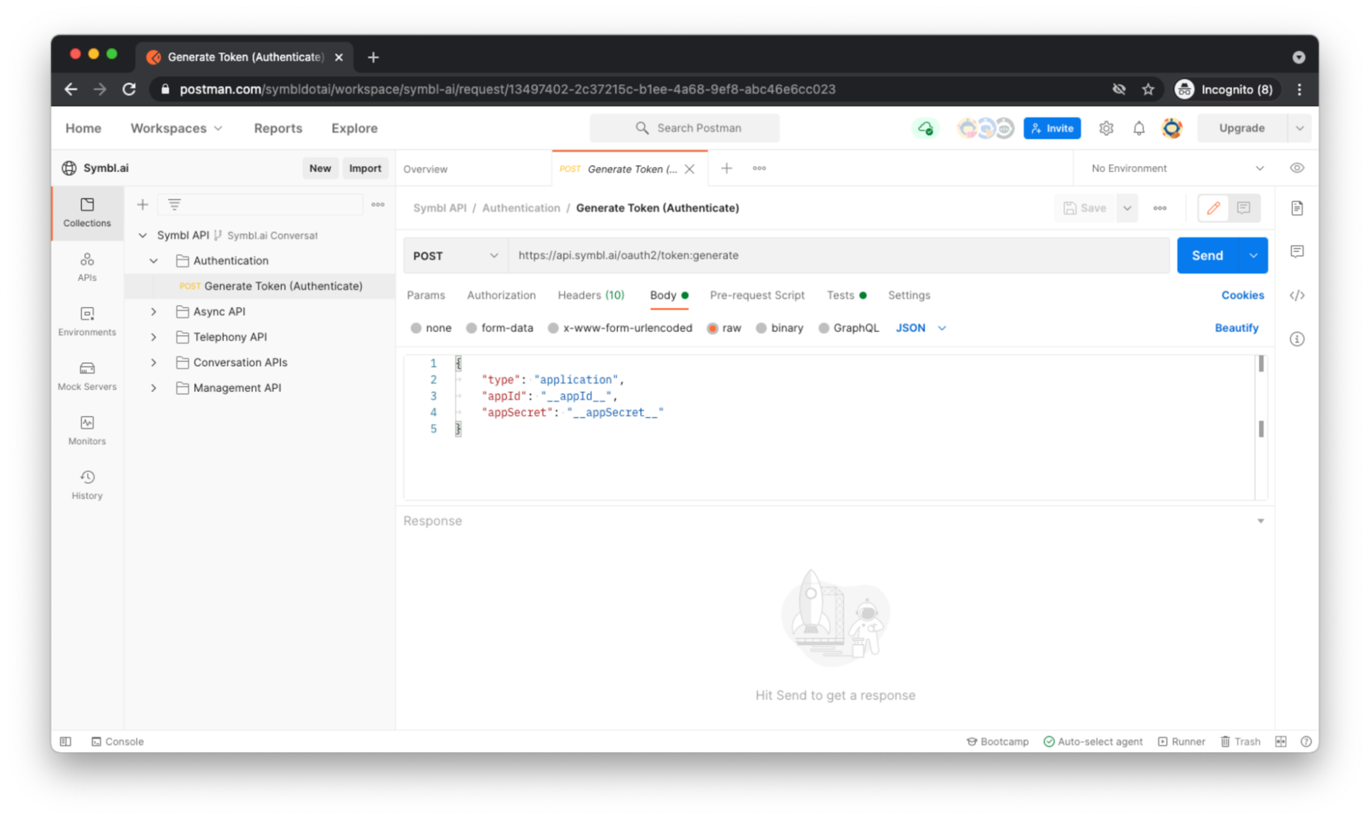 Generating an authentication token