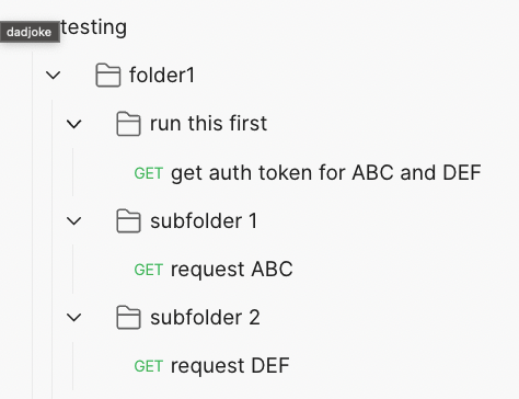 A more complex subfolder structure in Postman