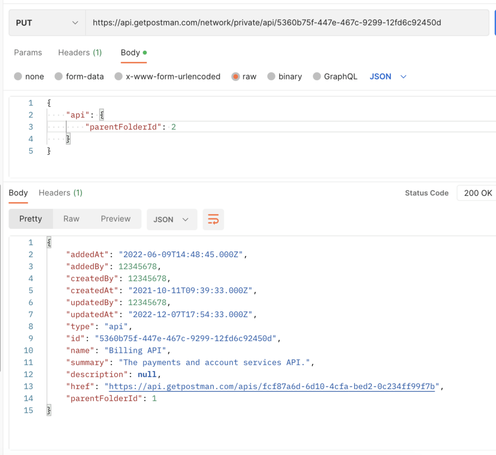 api to update element