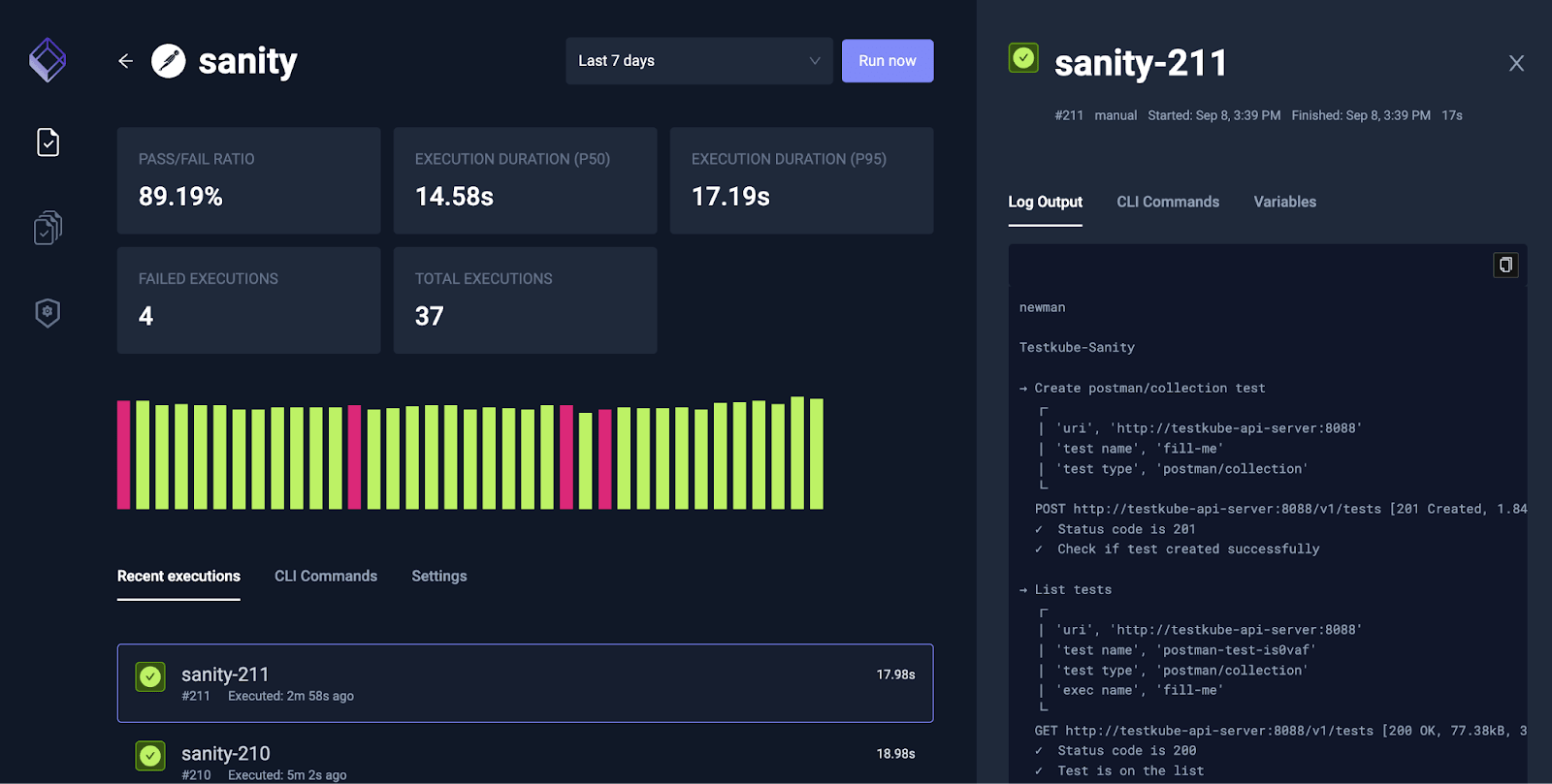 Validate performance, security, correctness, and uptime with Testkube.