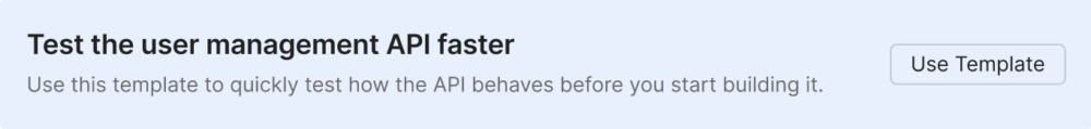 Banner linked to Postman's user management API template